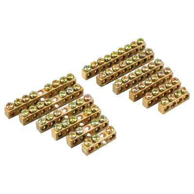 M6/M8 PCB স্ক্রু টার্মিনাল সহ টিন-প্লেটেড কপার গ্রাউন্ড বার ৫ ৭ ১৩-হোল